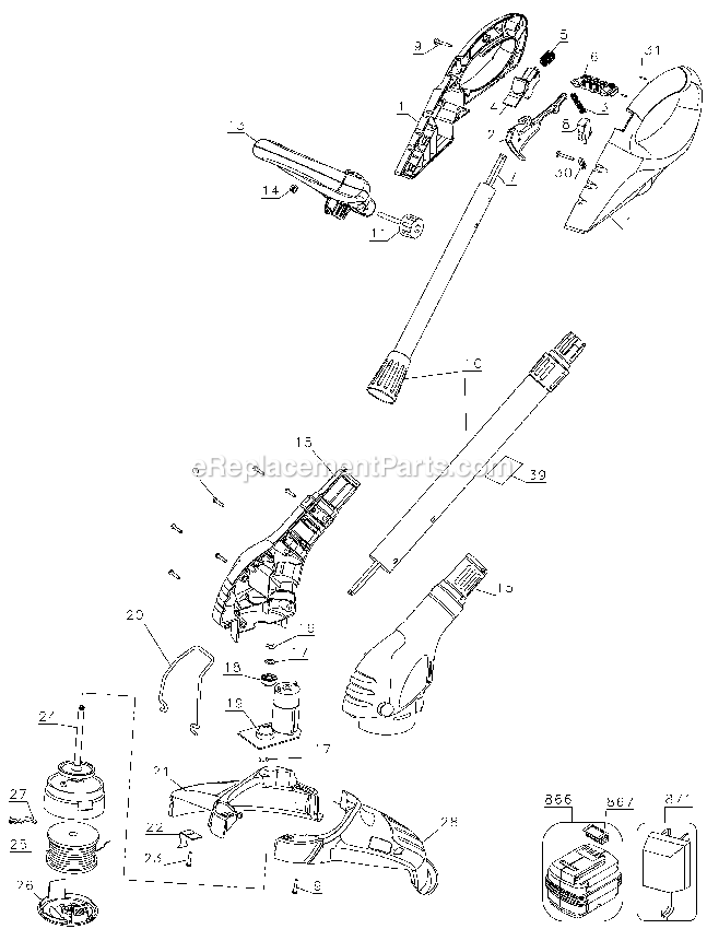 Black and Decker NST1018 (Type 1) 18v Str.Trm/Edger Power Tool Page A Diagram